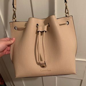 Calvin Klein drawstring bucket bag